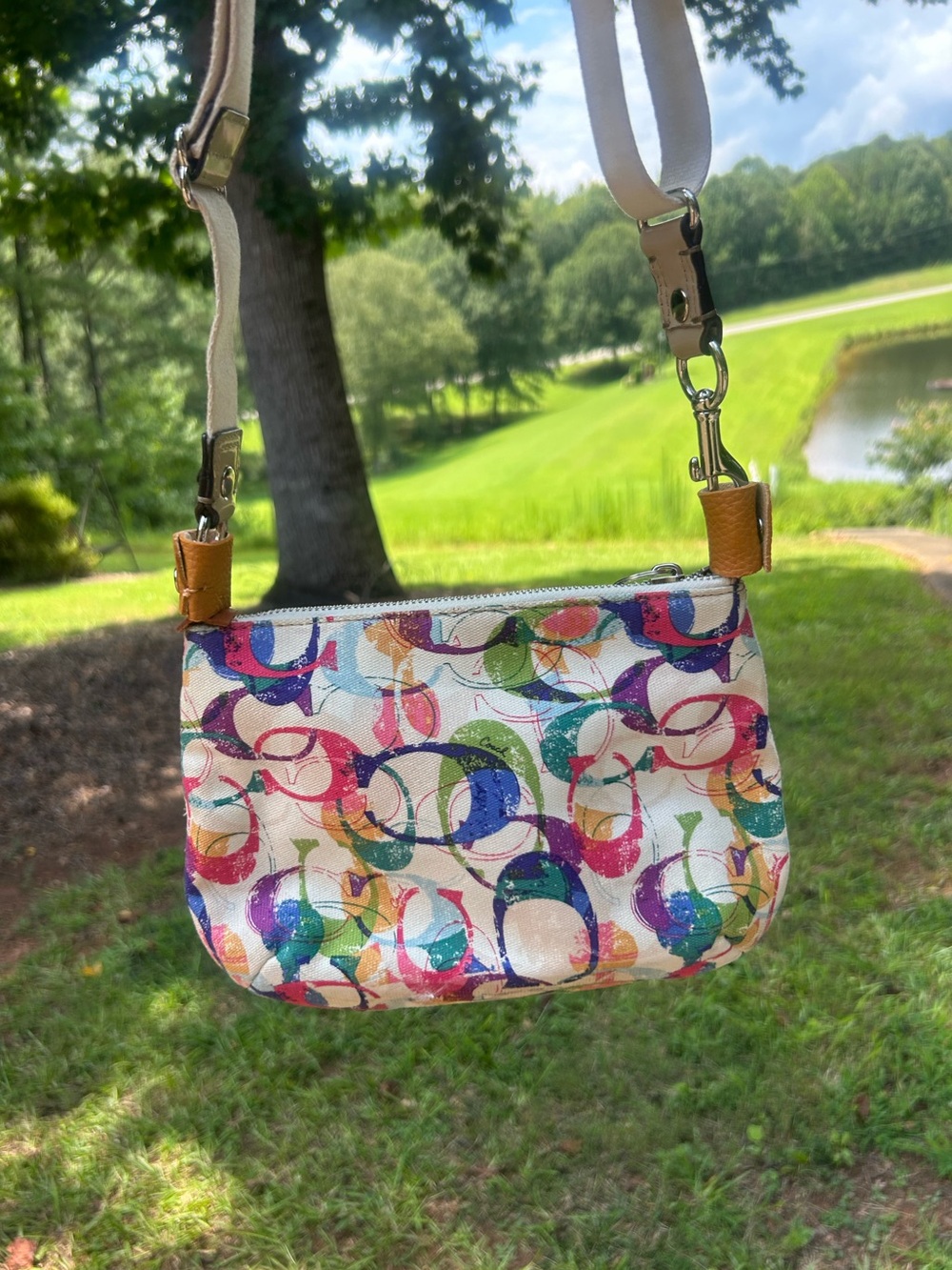 Coach Poppy Multicolor Graffiti Signature Canvas Crossbody Bag | Y2K Art Print - Picture 3 of 14